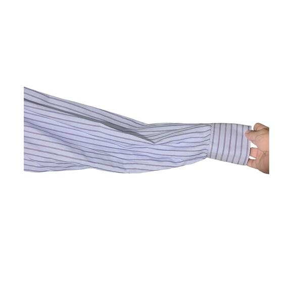 Robert Graham Blue & White Striped Button Down Long Sleeve Dress Shirt 3XLT - Picture 12 of 13